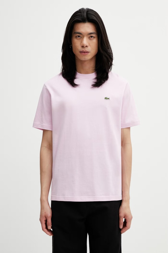 Lacoste тениска basic от памук мъжка виолетов TH7318