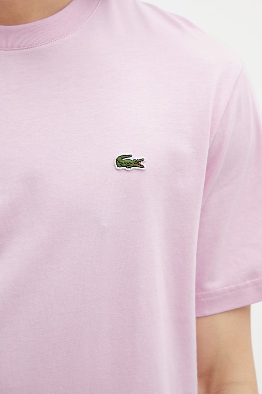 Lacoste тениска basic от памук мъжка виолетов TH7318