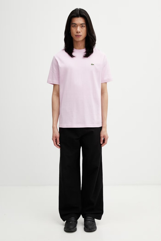 Lacoste тениска basic от памук мъжка TH7318 виолетов
