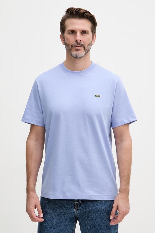Lacoste T-shirt basic męski bawełniany niebieski TH7318