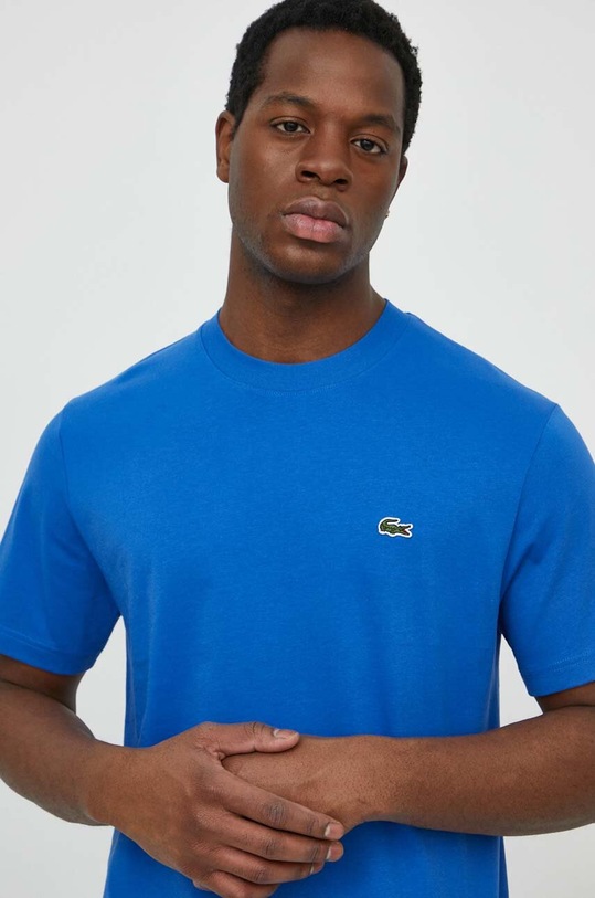 Lacoste t-shirt bawełniany bawełna niebieski TH7318