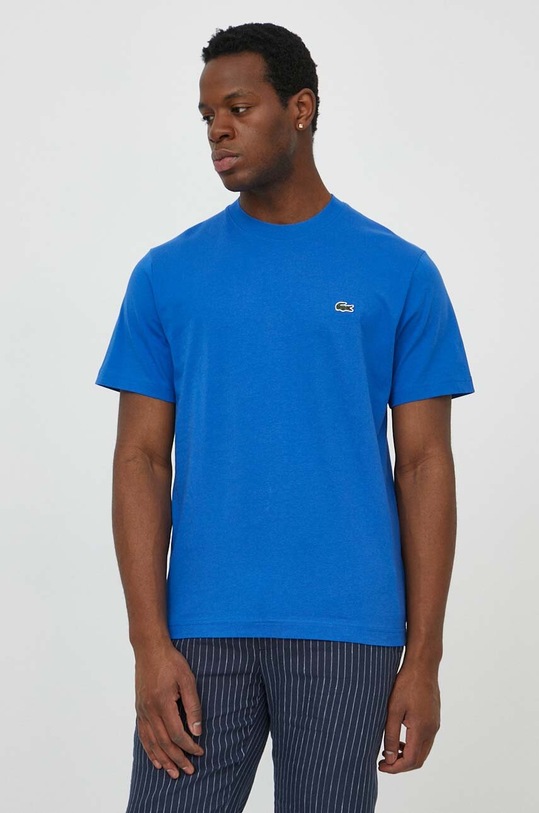Lacoste t-shirt bawełniany niebieski TH7318