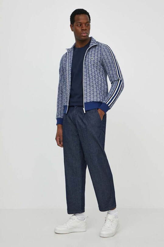 Бавовняна футболка Lacoste TH7318 темно-синій SS25