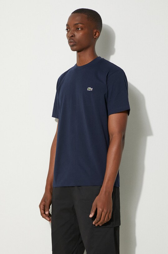 Хлопковая футболка Lacoste TH7318 тёмно-синий