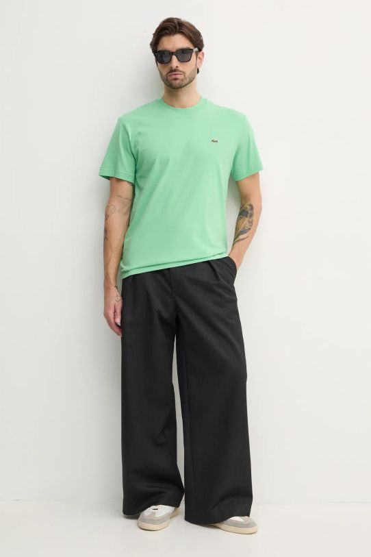 Pamučna majica Lacoste TH7318 zelena AW25