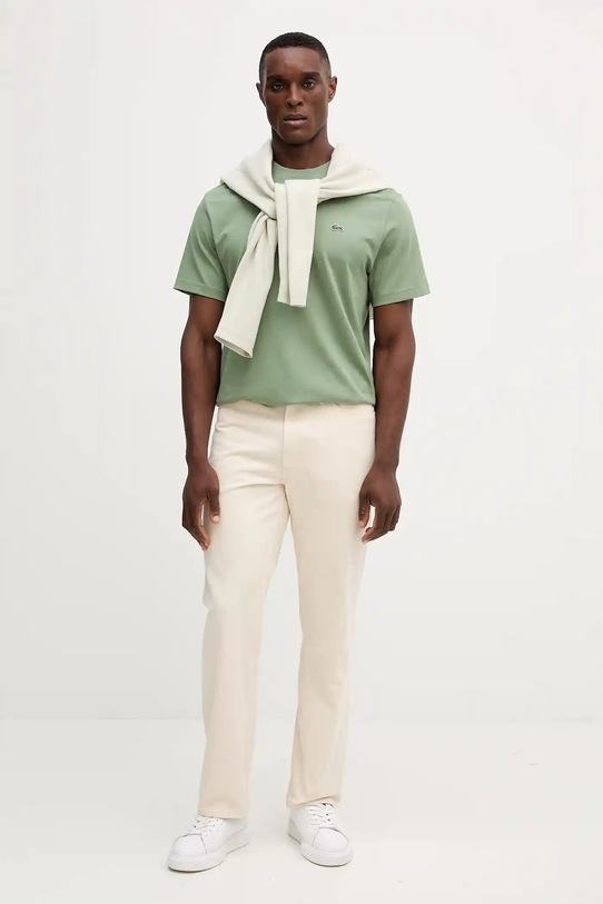 Бавовняна футболка Lacoste TH7318 зелений AW25