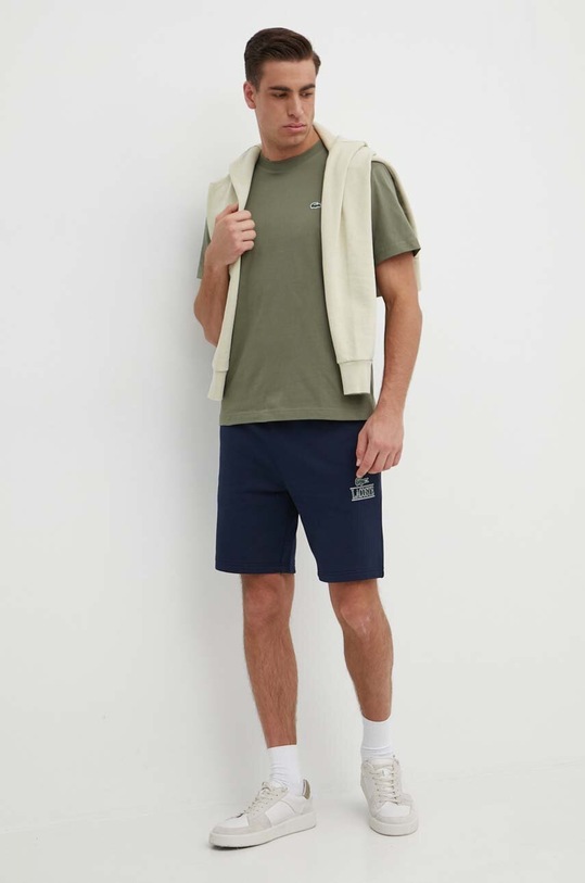 Lacoste t-shirt bawełniany TH7318 zielony SS25