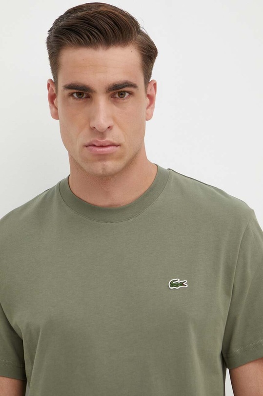 Lacoste t-shirt bawełniany zielony TH7318