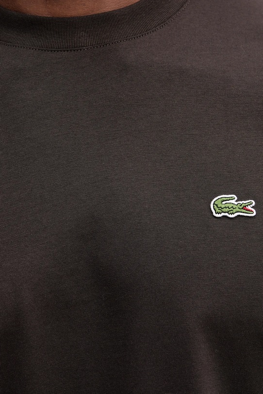 Хлопковая футболка Lacoste TH7318 коричневый