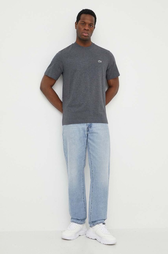 Bavlnené tričko Lacoste TH7318 sivá SS25