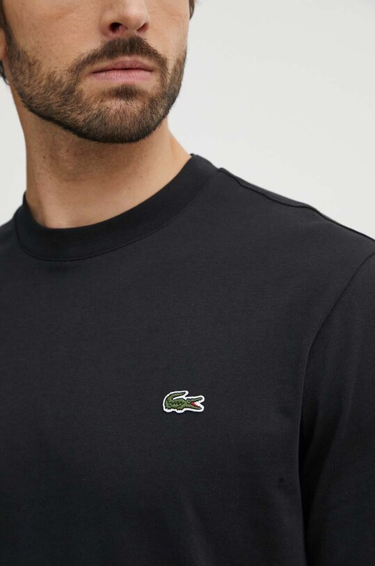 Lacoste tricou din bumbac TH7318 negru