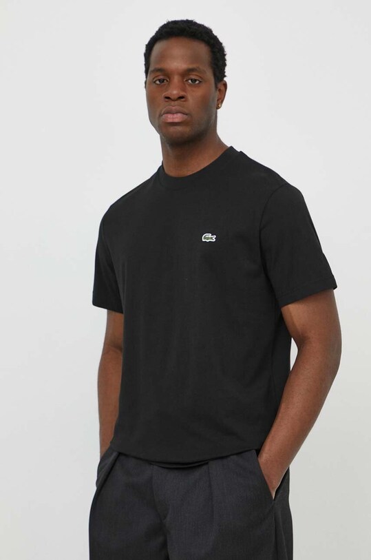 Lacoste t-shirt bawełniany czarny TH7318