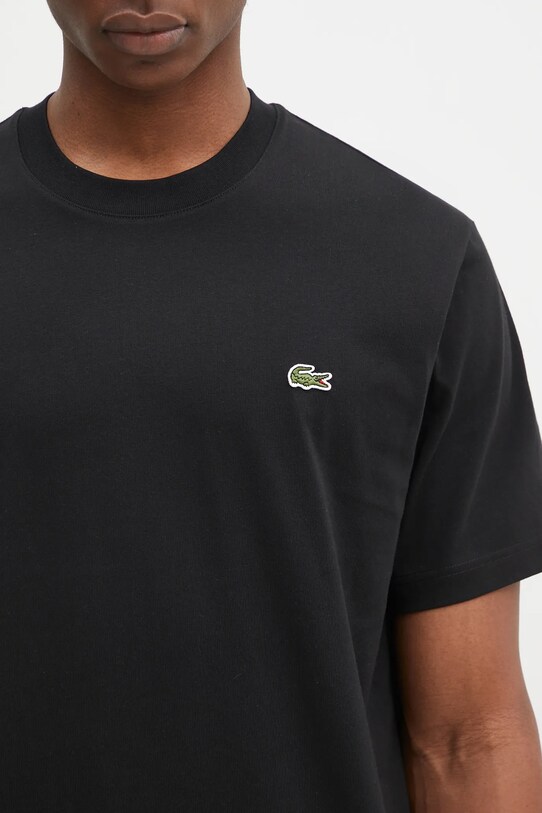 Памучна тениска Lacoste черен TH7318