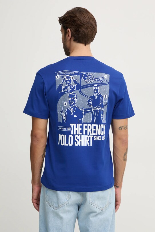 Odzież Lacoste t-shirt bawełniany TH7363 niebieski