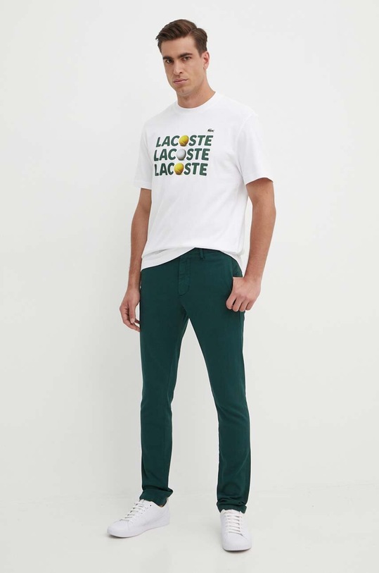 Bavlnené tričko Lacoste TH7370 biela SS24