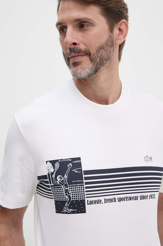 Lacoste tricou din bumbac alb TH9426