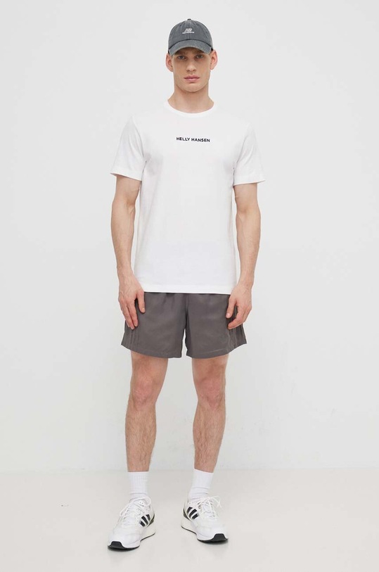 Βαμβακερό μπλουζάκι Helly Hansen 53532 λευκό SS24