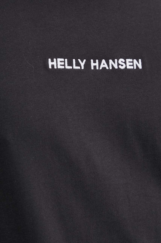 Βαμβακερό μπλουζάκι Helly Hansen 53532 μαύρο