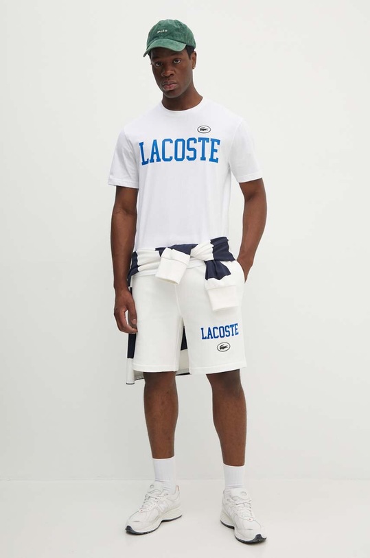 Bavlnené tričko Lacoste TH7411 biela SS24