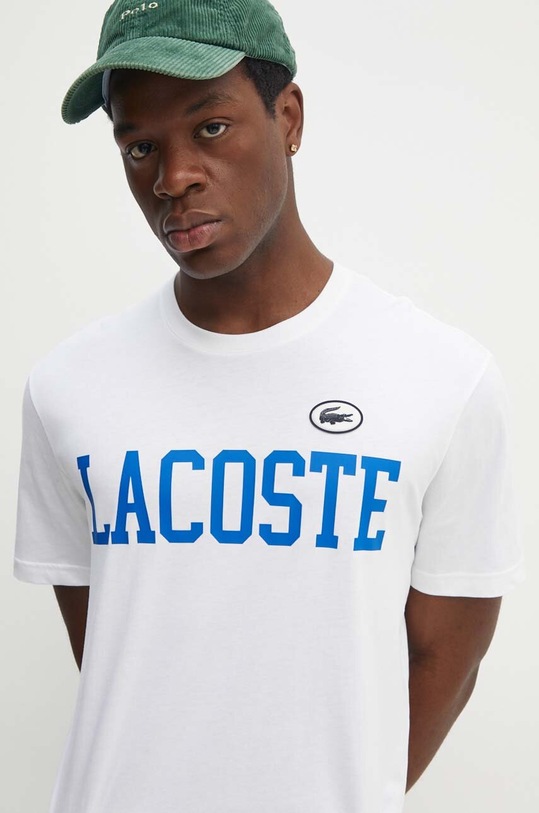 Bavlnené tričko Lacoste TH7411 biela