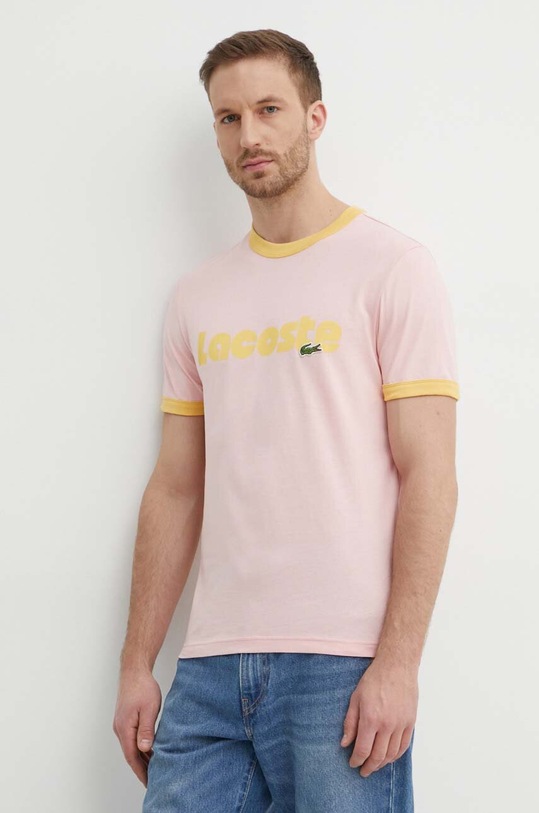 Lacoste t-shirt bawełniany różowy TH7531