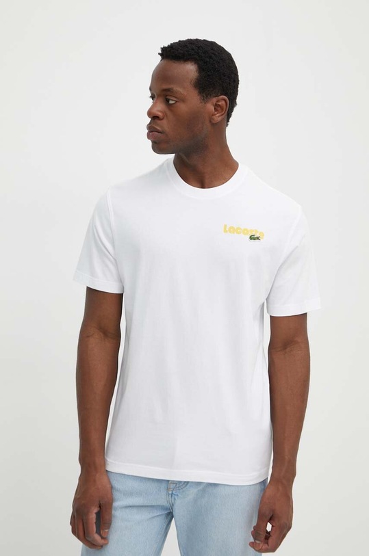 Îmbrăcăminte Lacoste tricou din bumbac TH7544 alb
