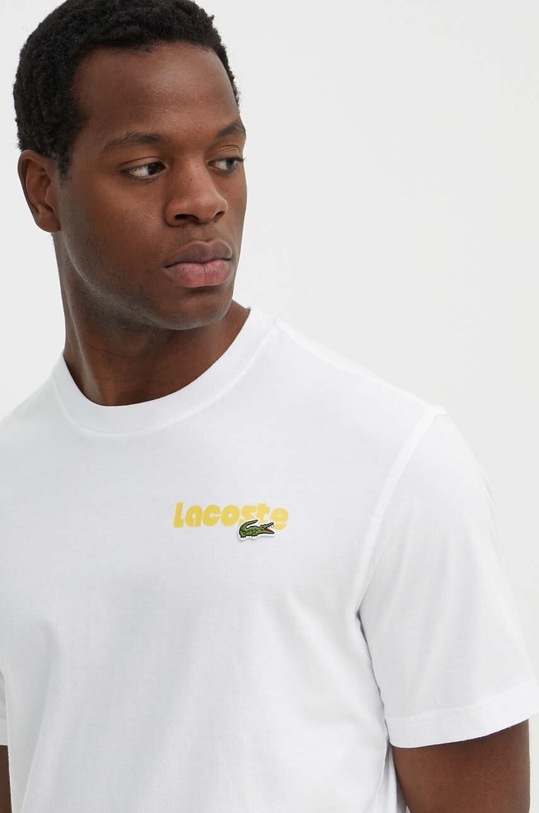 Lacoste tricou din bumbac alb TH7544