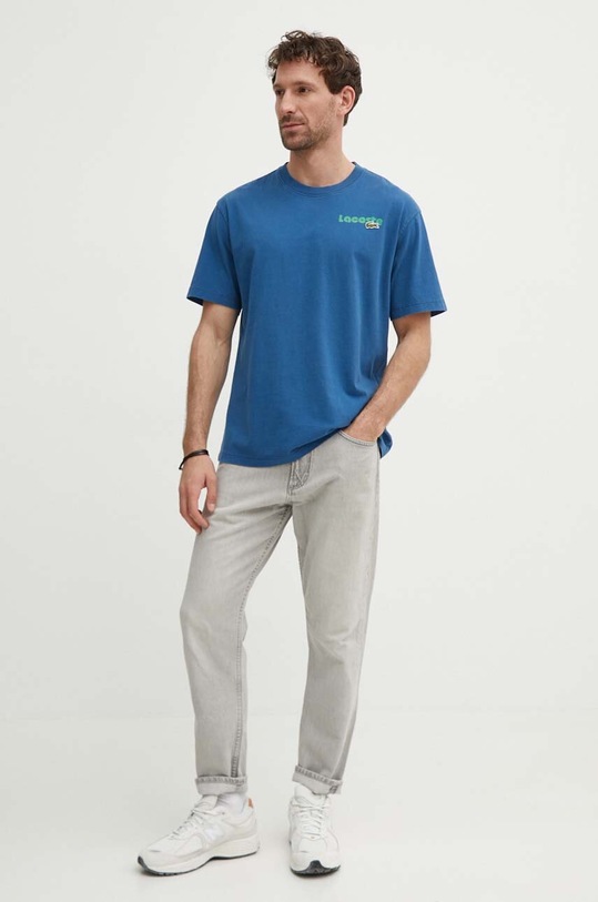 Lacoste t-shirt in cotone TH7544 blu SS24
