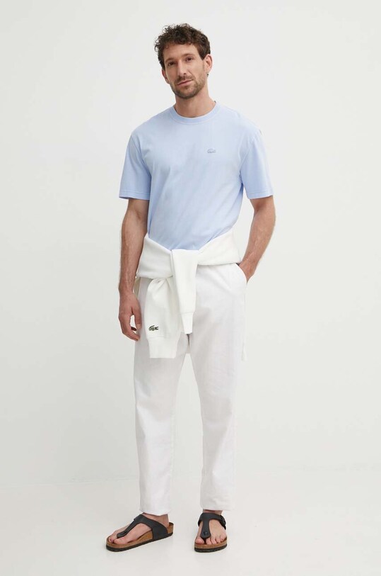 Lacoste t-shirt in cotone TH8312 blu SS24