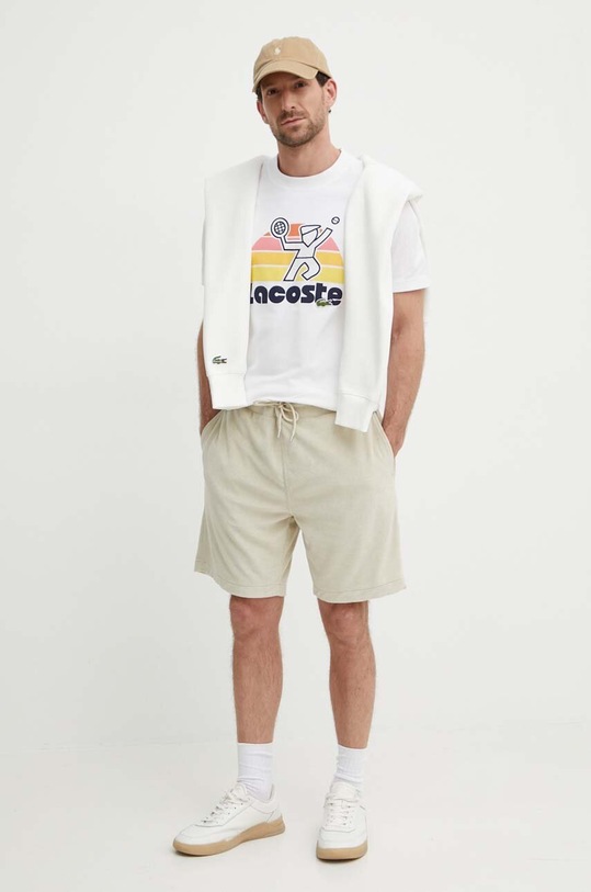 Lacoste t-shirt bawełniany TH8567 biały SS24