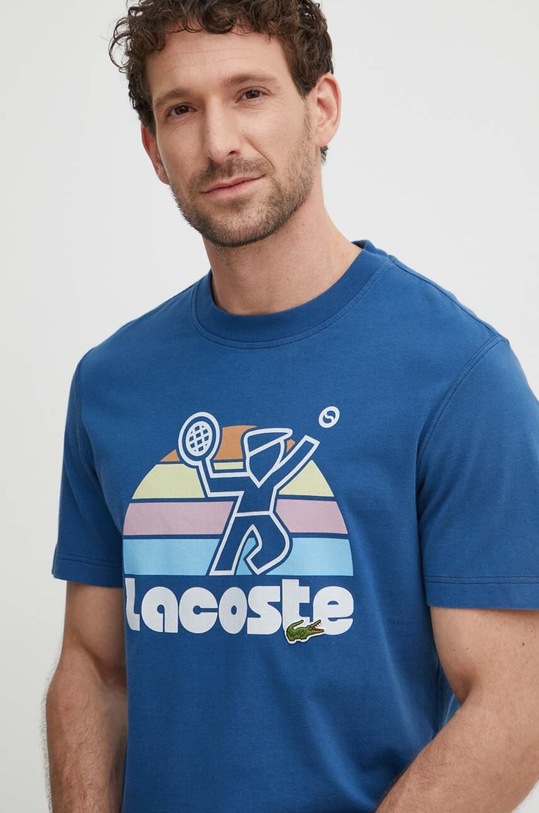 Lacoste t-shirt bawełniany nadruk niebieski TH8567