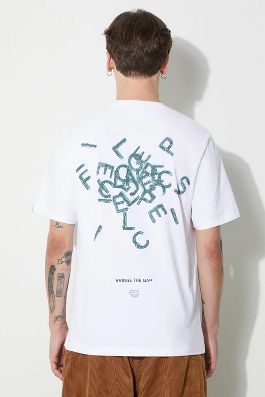 Filling Pieces t-shirt bawełniany Alphabet biały 74405001901