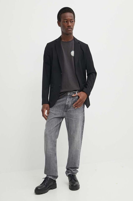 Filling Pieces t-shirt bawełniany T-shirt Petanque 74434031268 szary SS24