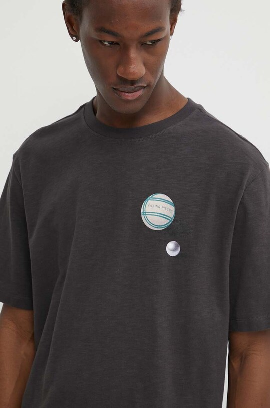 Filling Pieces t-shirt bawełniany T-shirt Petanque szary 74434031268