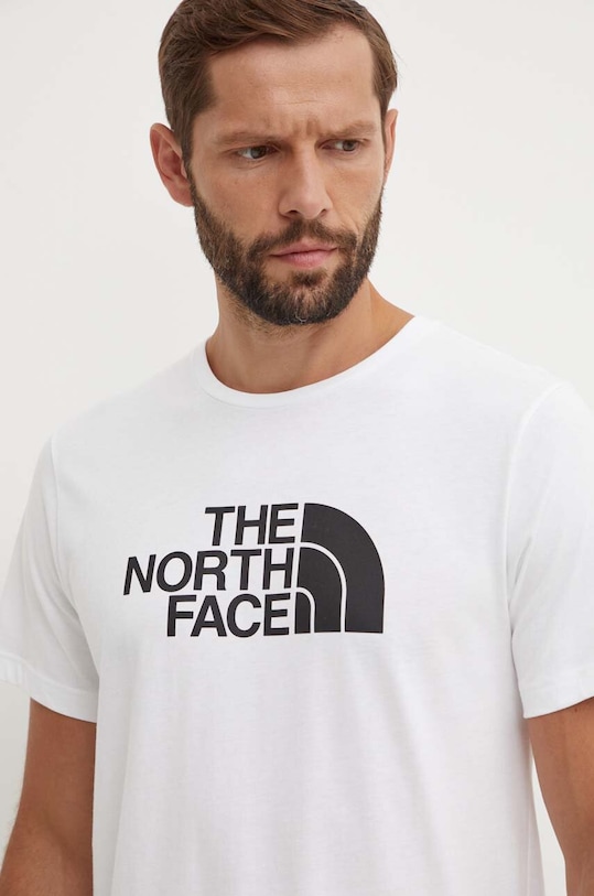 The North Face tricou din bumbac M S/S Easy Tee print alb NF0A87N5FN41