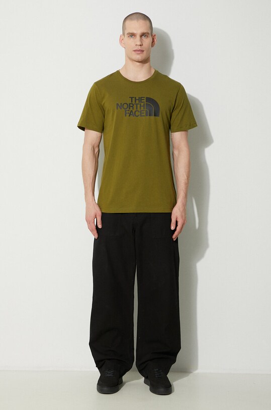 Pamučna majica The North Face M S/S Easy Tee NF0A87N5PIB1 zelena SS24