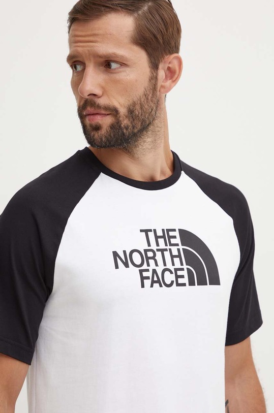Bombažna kratka majica The North Face M S/S Raglan Easy Tee bela NF0A87N7FN41