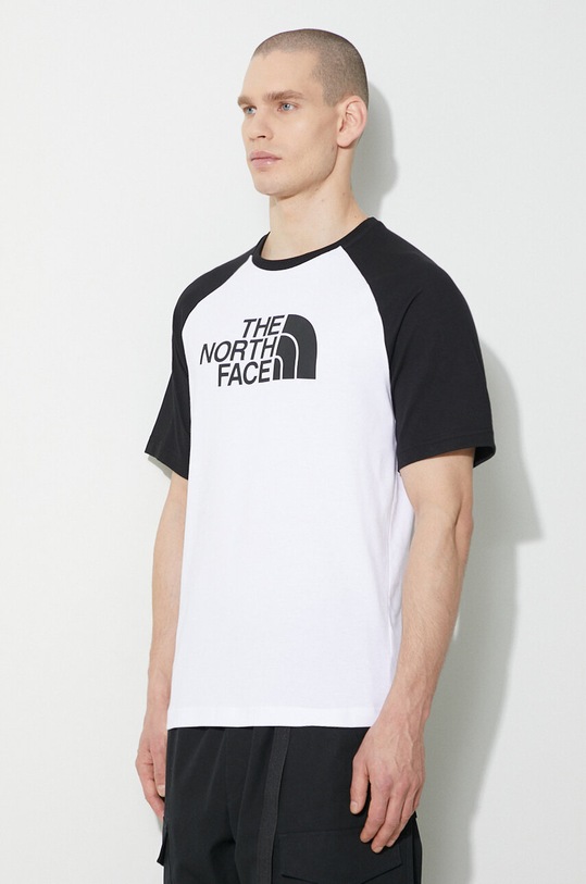 Памучна тениска The North Face M S/S Raglan Easy Tee бял NF0A87N7FN41
