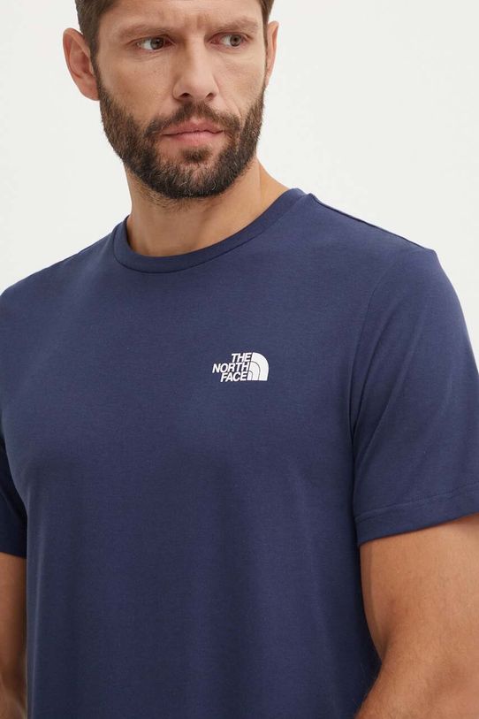 Tričko The North Face M S/S Simple Dome Tee potisk námořnická modř NF0A87NG8K21