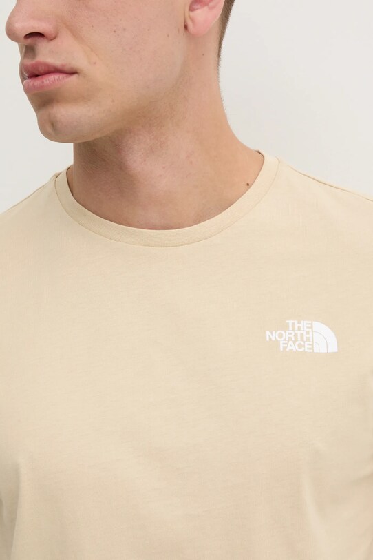Bavlnené tričko The North Face M S/S Redbox Tee NF0A87NP3X41 béžová