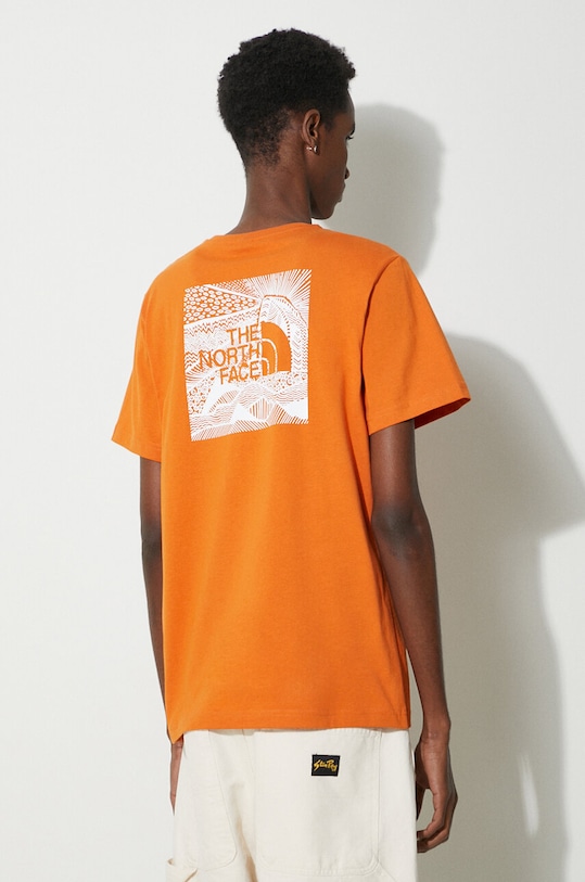 Oblečenie Bavlnené tričko The North Face M S/S Redbox Celebration Tee NF0A87NVPCO1 oranžová