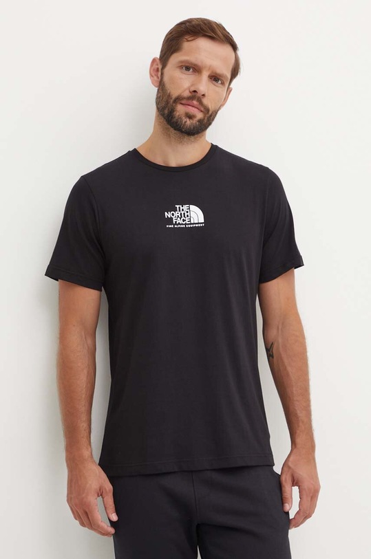 The North Face tricou din bumbac M S/S Fine Alpine Equipment Tee 3 print negru NF0A87U3JK31