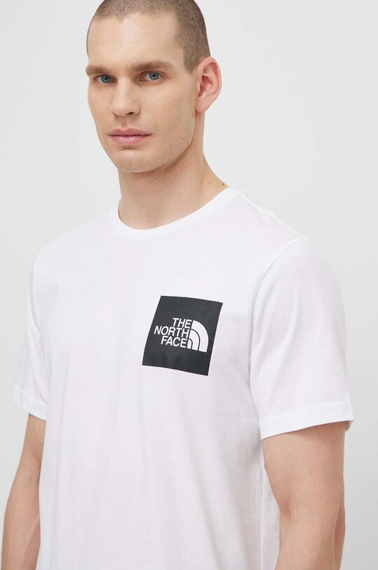 The North Face t-shirt bawełniany M S/S Fine Tee biały NF0A87NDFN41