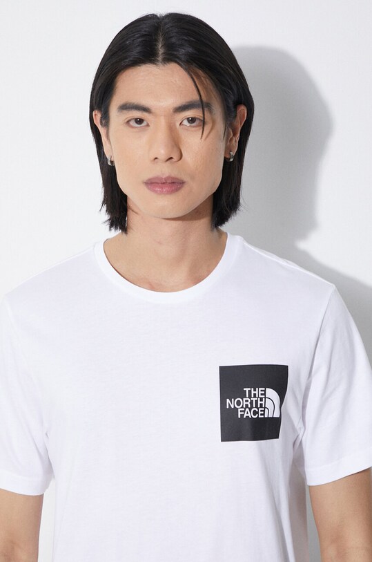 Bavlněné tričko The North Face M S/S Fine Tee NF0A87NDFN41 bílá