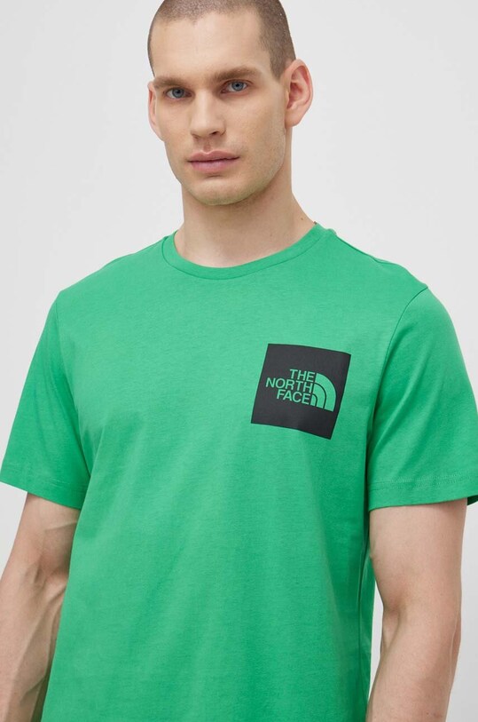 The North Face t-shirt bawełniany M S/S Fine Tee zielony NF0A87NDPO81