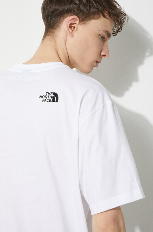 Памучна тениска The North Face M S/S Essential Oversize Tee NF0A87NRFN41 бял