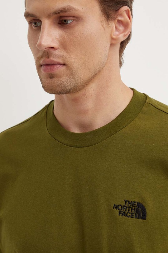 The North Face tricou din bumbac M S/S Essential Oversize Tee verde NF0A87NRPIB1