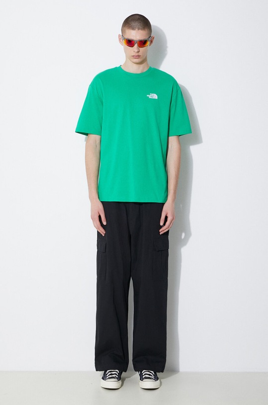 The North Face cotton t-shirt Essential NF0A87NRPO81 green SS24