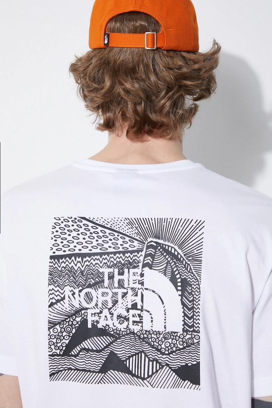 The North Face tricou din bumbac M S/S Redbox Celebration Tee NF0A87NVFN41 alb