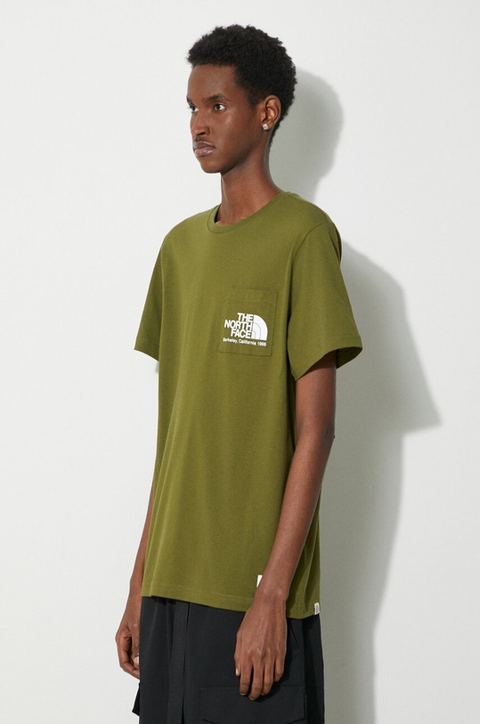 The North Face cotton t-shirt M Berkeley California Pocket S/S Tee green NF0A87U2PIB1